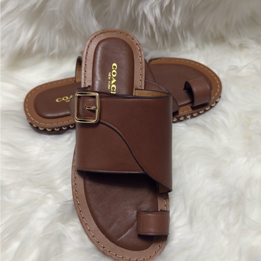 Coach Brown Leather Sandals